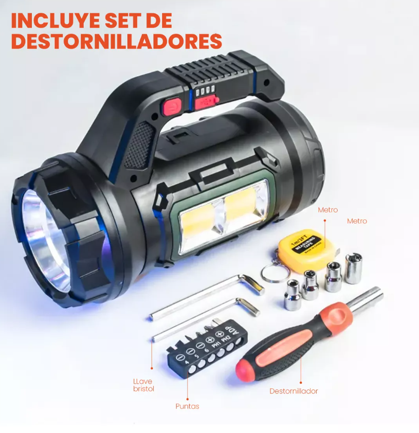 Linterna Led+Kit Herramientas
